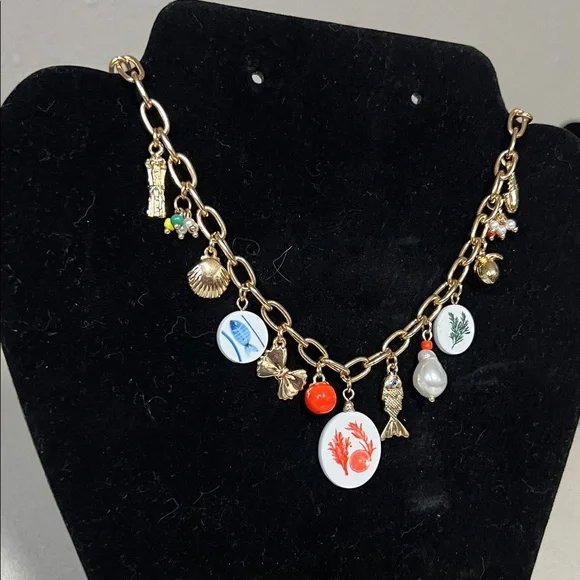 Charming Gold Necklace with Colorful Accents - Picture 3 of 5